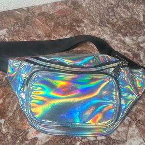 Iridescent Fanny Pack with Black Strap